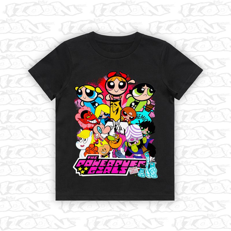 The Powerpuff Girls artwork printed on AS Colour Kids Tee (front view)

