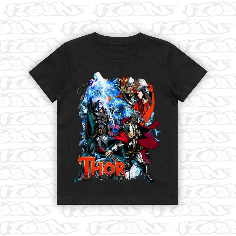Thor artwork printed on AS Colour Kids Tee (front view)
