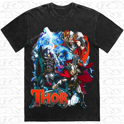 Thor artwork printed on AS Colour Heavy Stone Tee (front view)
