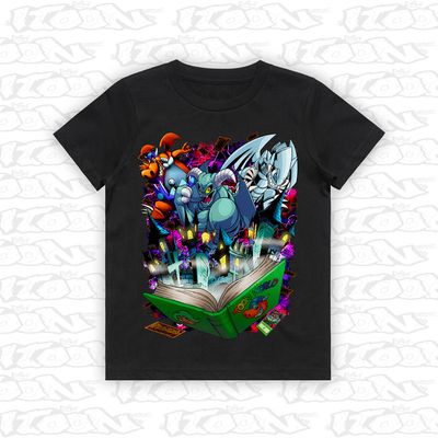 Toon World Yu-Gi-Oh inspired artwork printed on AS Colour Kids Tee (front view)
