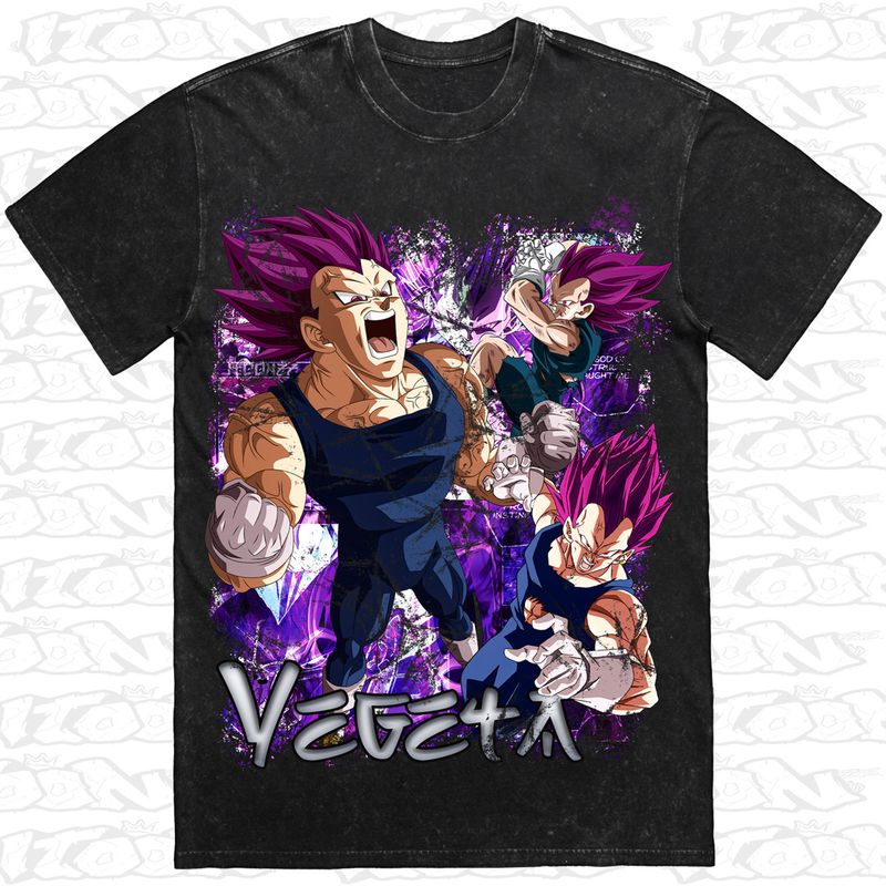 Vegeta Ultra Ego artwork printed on AS Colour Heavy Stone Tee (front view)
