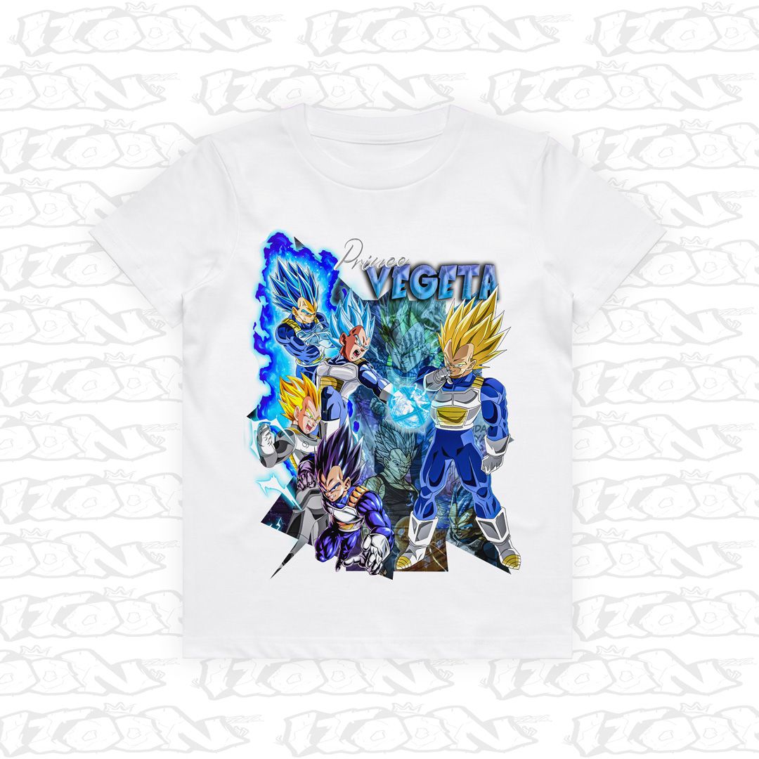 Vegeta Kids, Style: Kids Tee, Colour: White