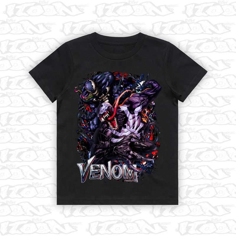 Venom artwork printed on AS Colour Kids Tee (front view)
