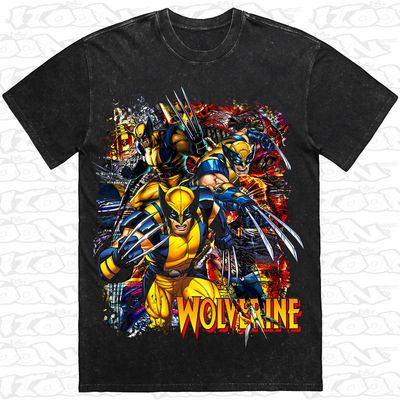 Wolverine artwork printed on AS Colour Heavy Stone Tee (front view)

