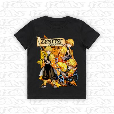 Zenitsu Agatsuma artwork printed on AS Colour Kids Tee (front view)
