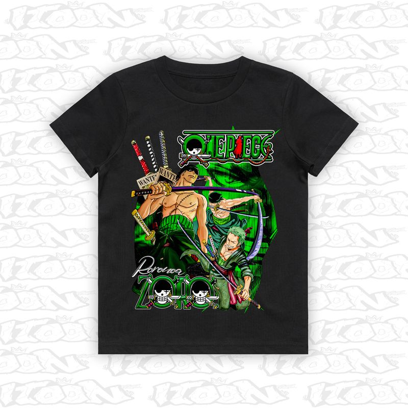 Roronoa Zoro artwork printed on AS Colour Kids Tee (front view)
