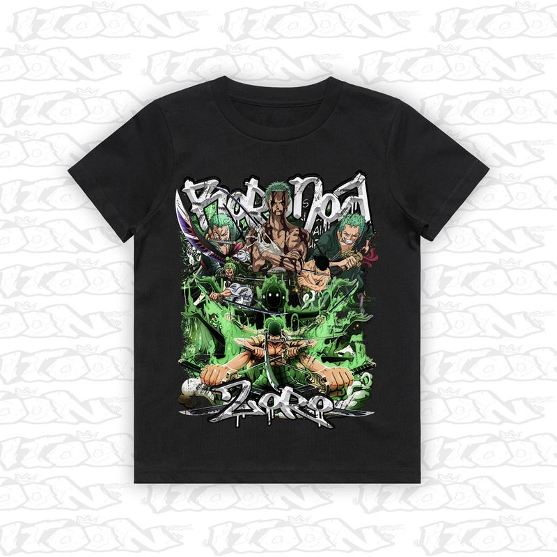 Zoro &quot;Nothing Happened&quot; artwork printed on AS Colour Kids Tee (front view)
