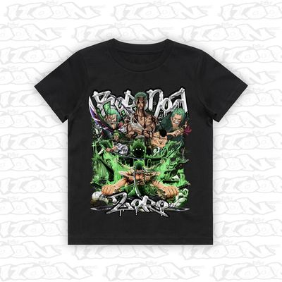 Zoro &quot;Nothing Happened&quot; artwork printed on AS Colour Kids Tee (front view)

