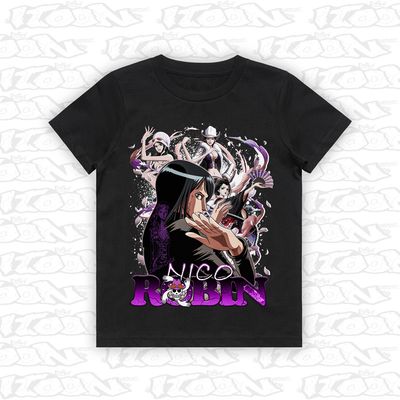 Nico Robin artwork printed on AS Colour Kids Tee (front view)
