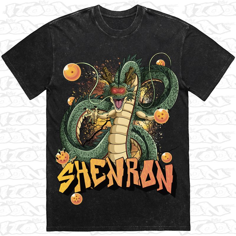 Shenron artwork printed on AS Colour Heavy Stone Tee (Front view)
