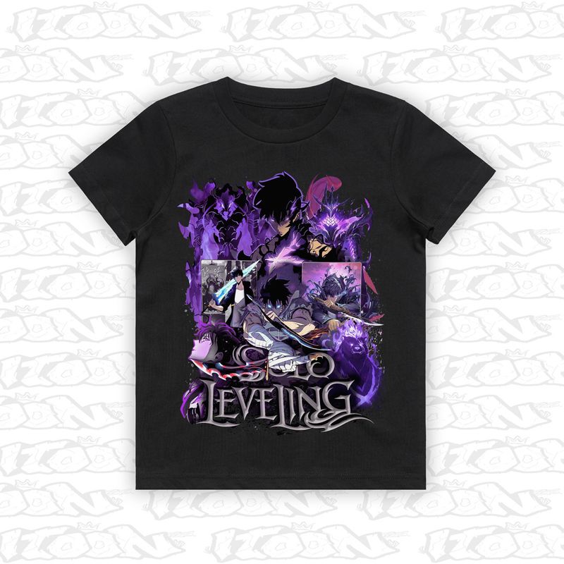 Solo Leveling artwork printed on AS Colour Kids Tee (Front view)
