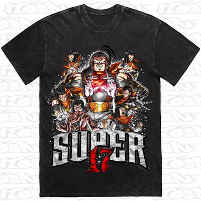 Super 17 artwork printed on AS Colour Heavy Stone Tee (Front view)
