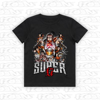 Super 17 artwork printed on AS Colour Kids Tee (Front view)
