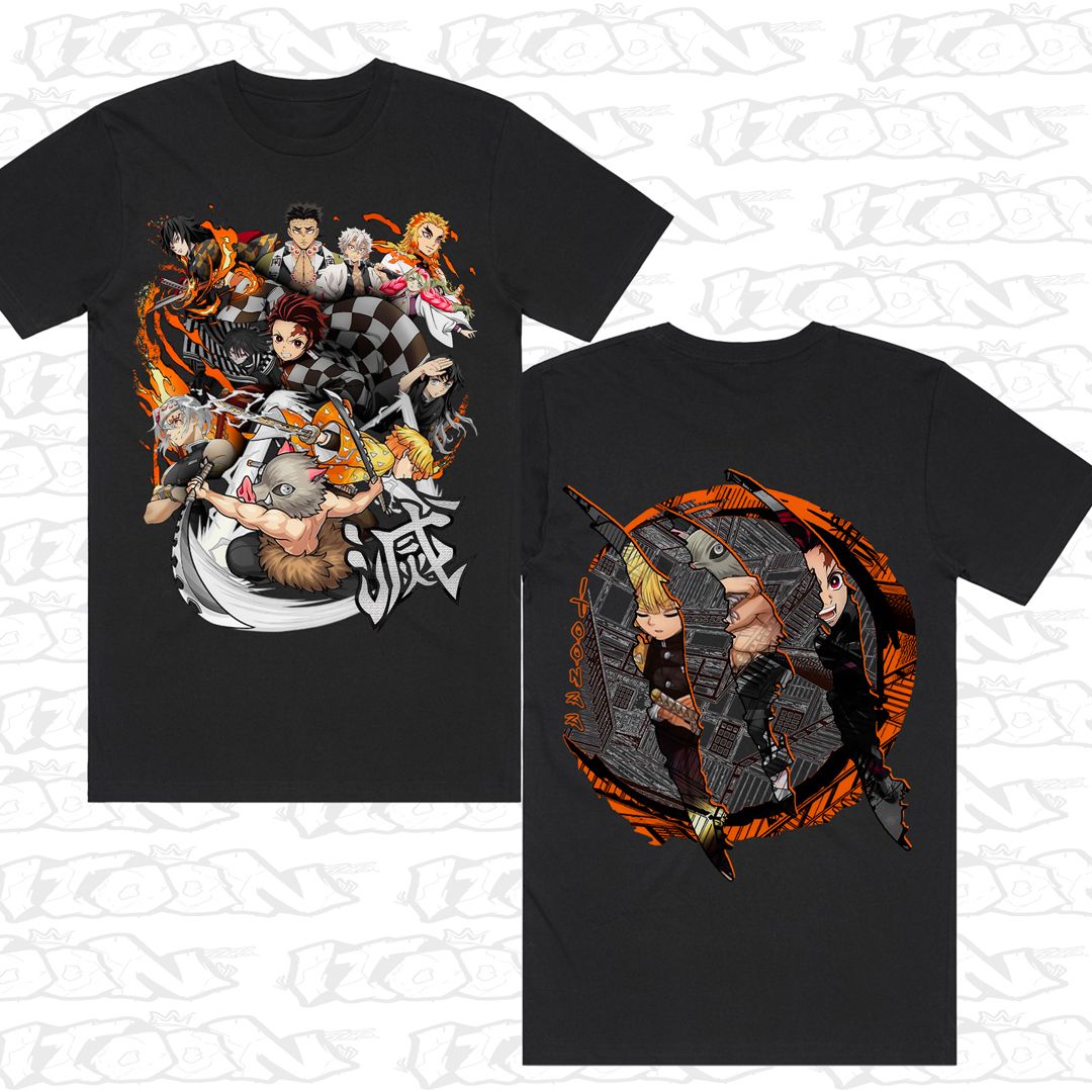 Demon Slayers, Style: Block Tee, Colour: Black
