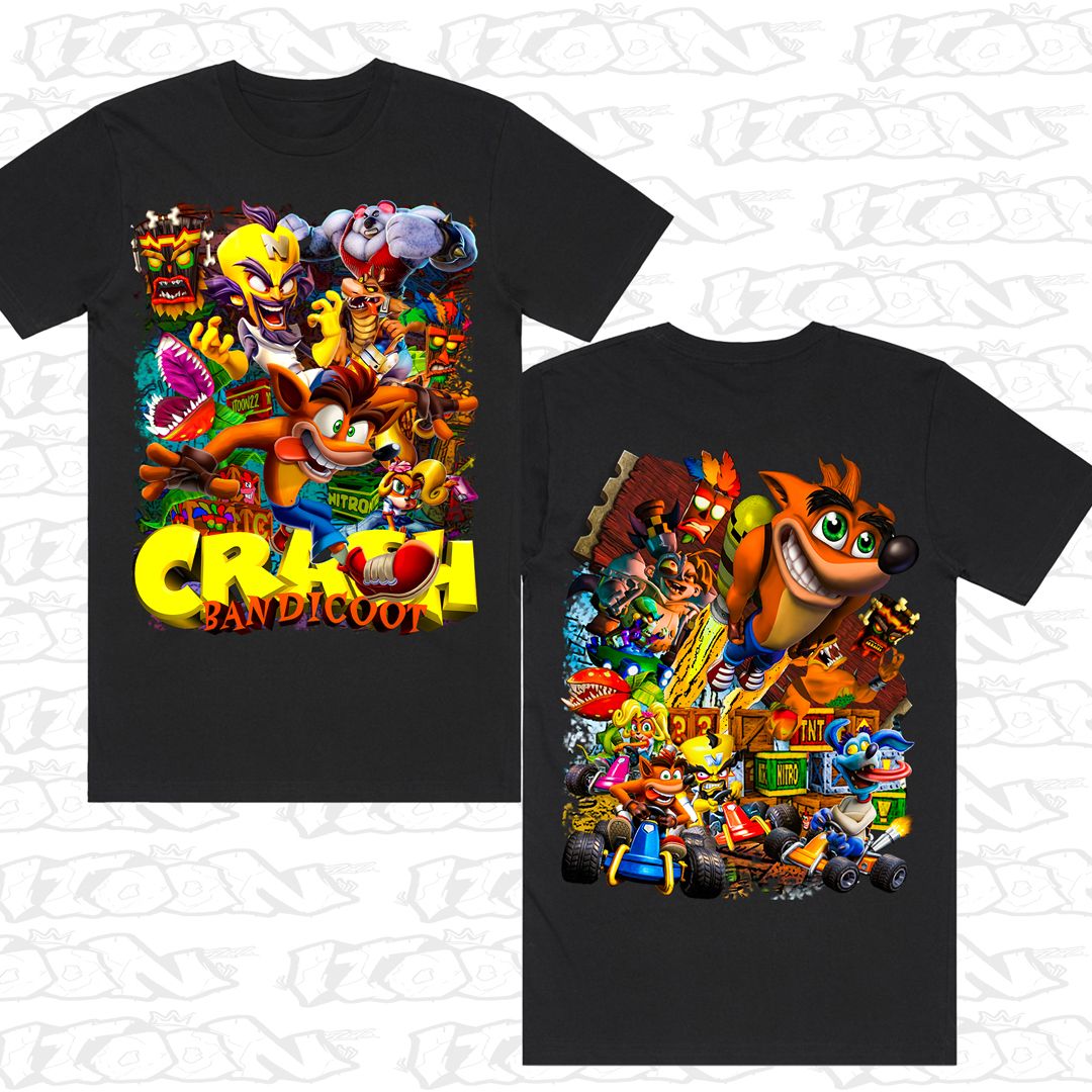 Crash Bandicoot, Style: Block Tee, Colour: Black