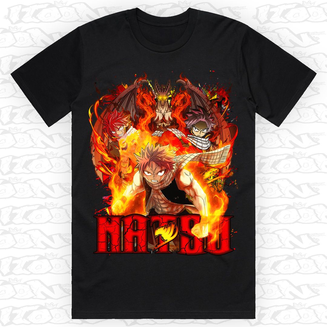 Natsu Dragneel, Style: Block Tee, Colour: Black