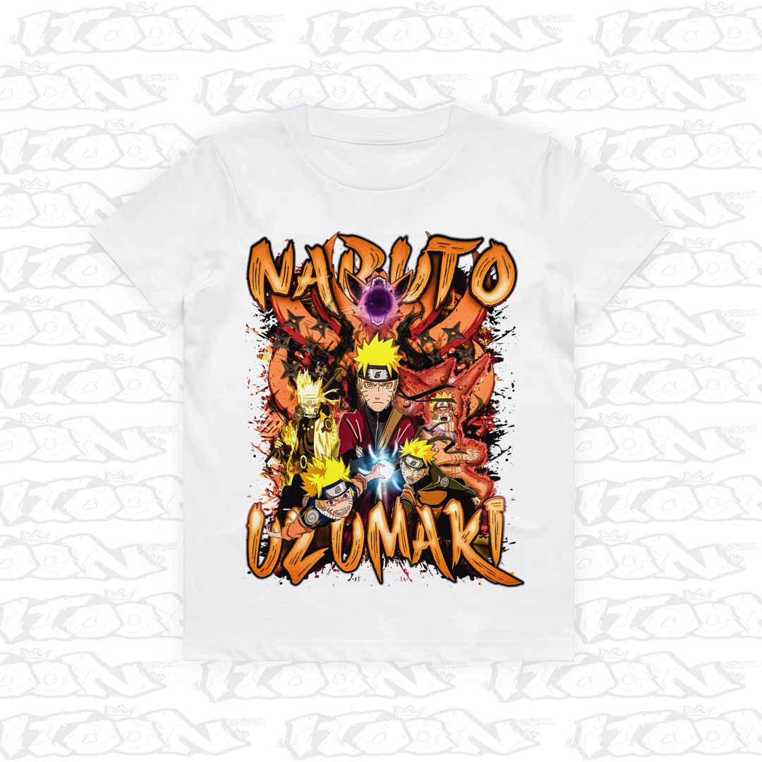 Naruto Uzumaki Kids, Style: Kids Tee, Colour: White