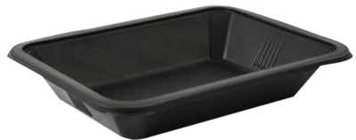 #3 VSP Tray Single Compartment Easy Peel 1.6" Depth 
(Black, High Barrier, Angled Walls) - SOLD BY THE CASE