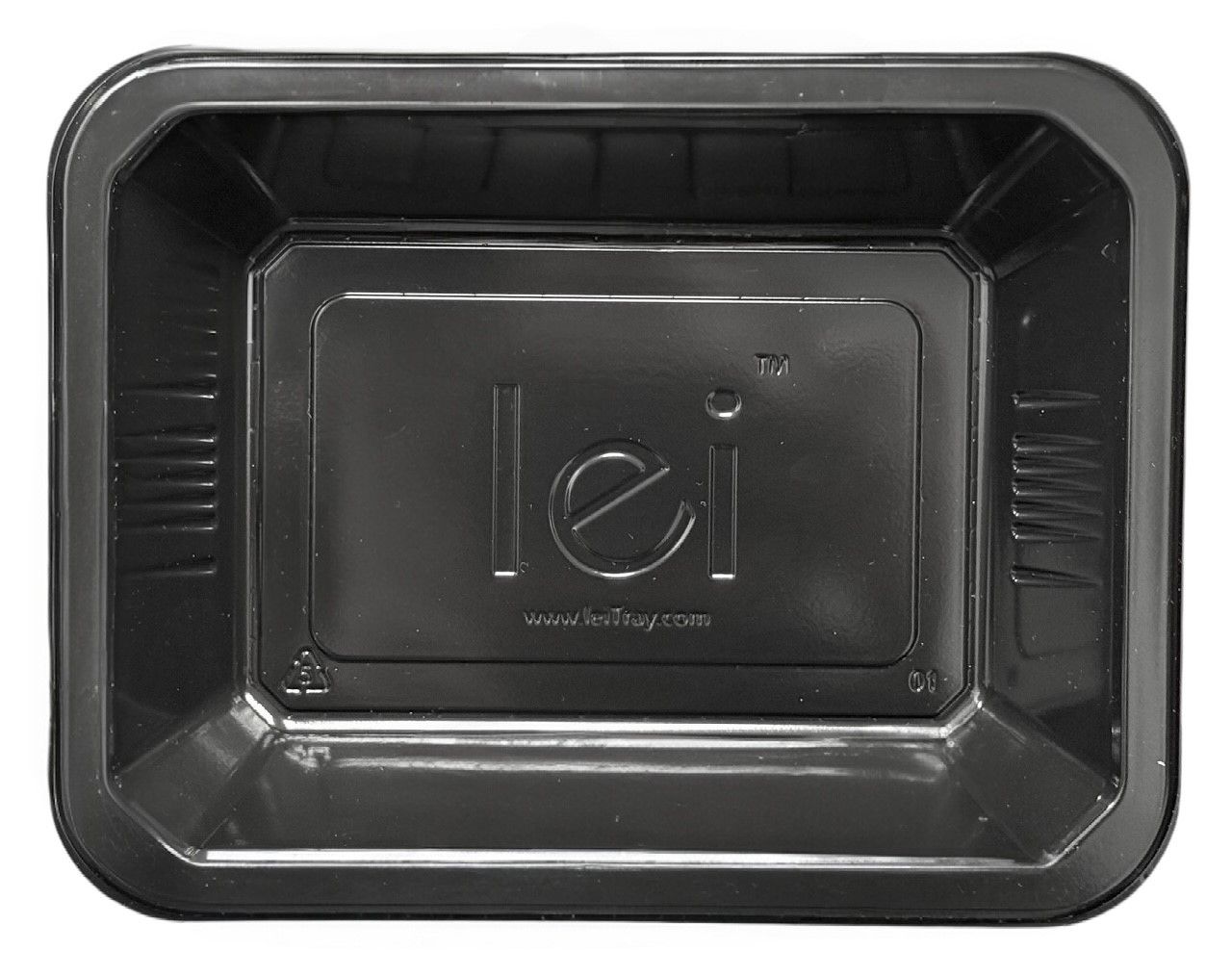 lei Meal Prep Tray (Black PP/PE Sealant) 1.6" (Sold by the case/MOQ 4 cases)