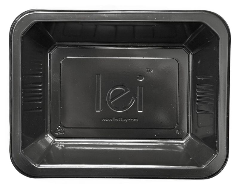 lei Meal Prep Tray (Black PP/PE Sealant) 1.6" (Sold by the case/MOQ 4 cases)