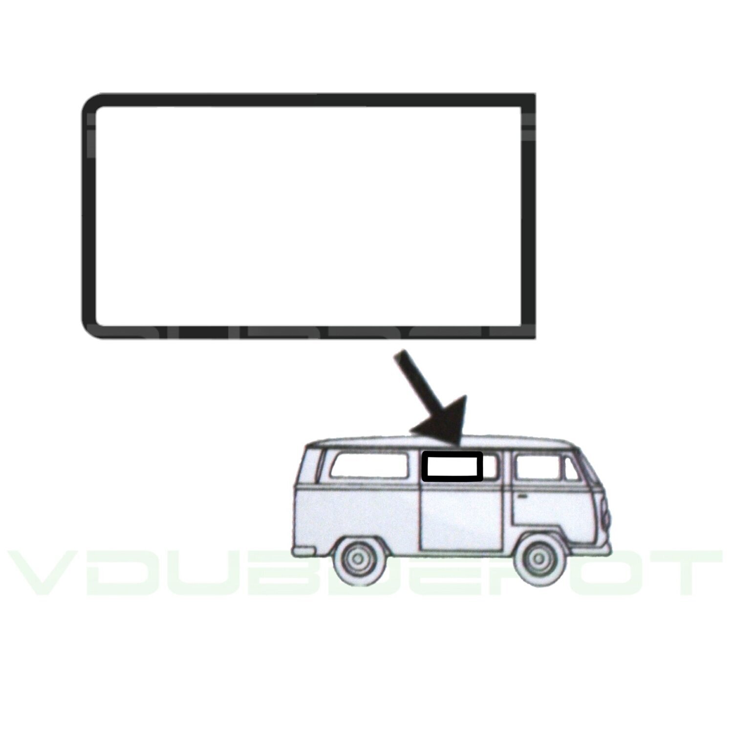 Screen Seal, Side Window 3/4, T2 Kombi 1968 to 1979