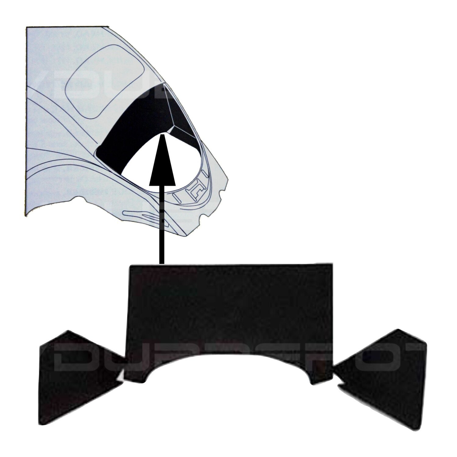 Firewall Tarboard, 3 piece kit, T1 Beetle to 1979