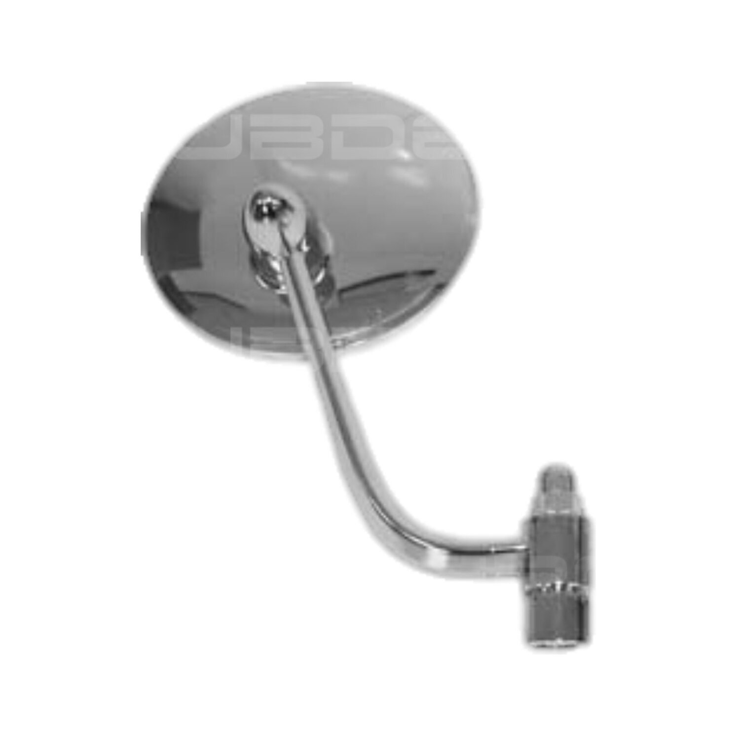 Mirror on Hinge Pin, Right, Chrome Round Style, T1 Beetle to 1967