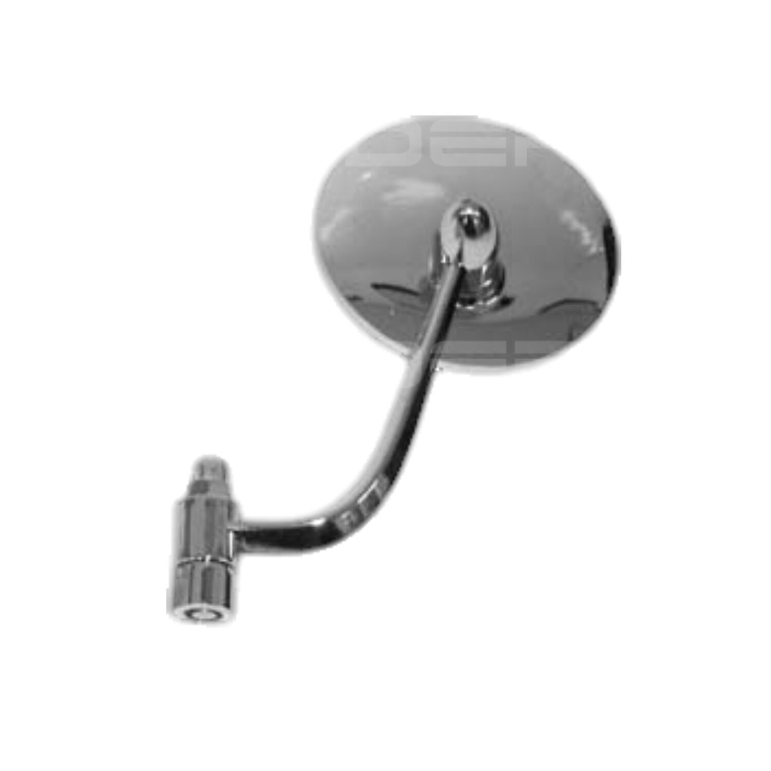Mirror on Hinge Pin, Left, Chrome Round Style, T1 Beetle to 1967
