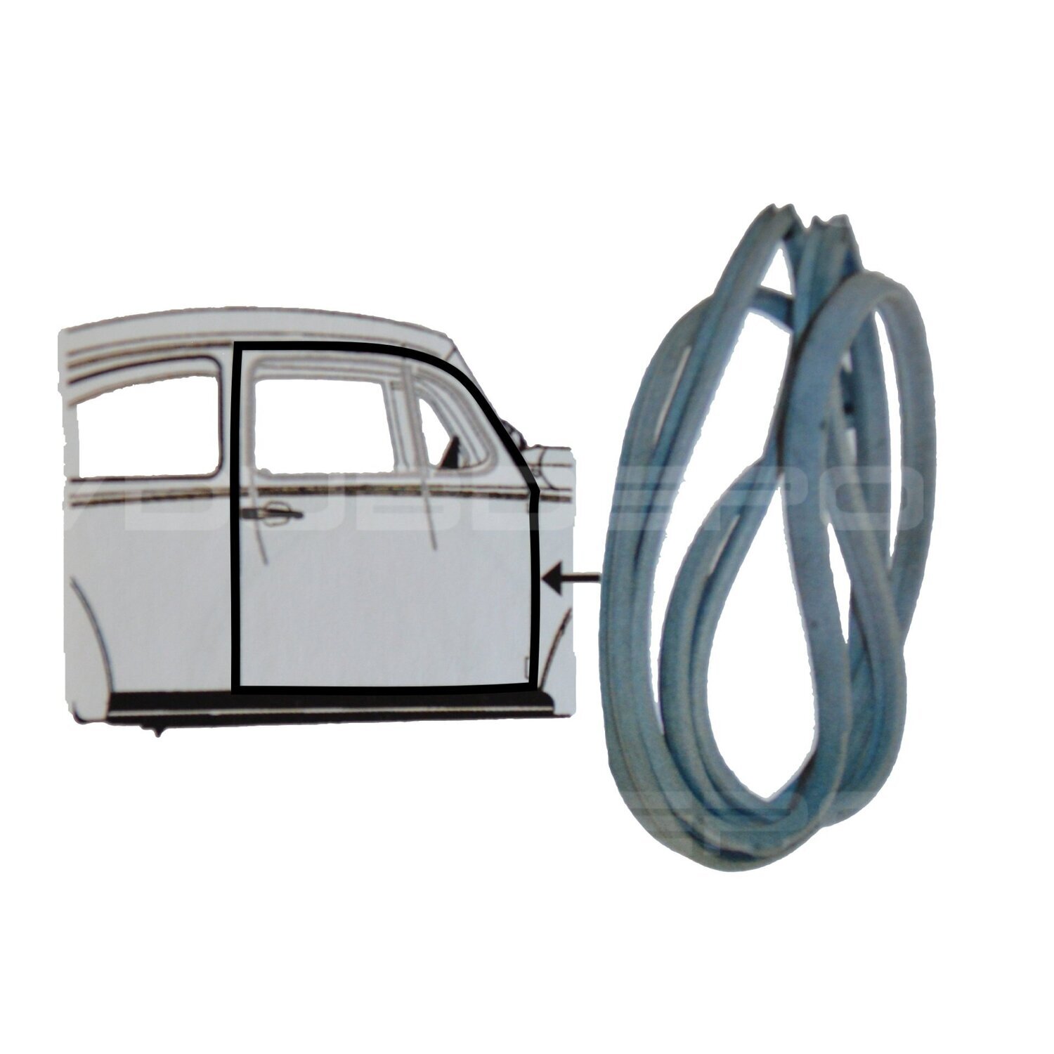 Door Seal, Right, T1 Beetle 1968 to 1977