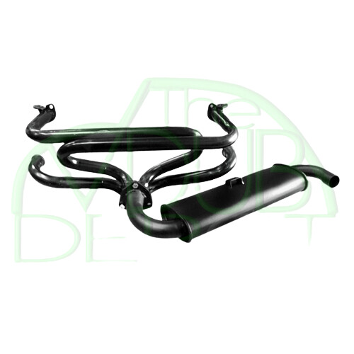 Exhaust System, Large 3 Bolt Flange, Quiet, 1 1/2" Tube, 13-1600cc