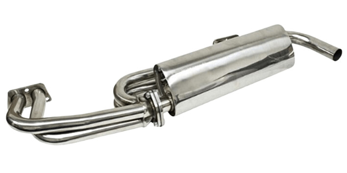 Exhaust System, Stainless, T2 Kombi 1700cc to 2000cc