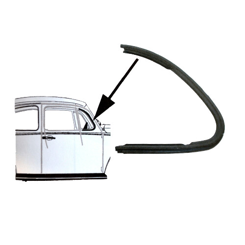 Vent Window Seal, Right, T1 Beetle 1968 on