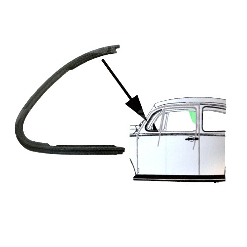 Vent Window Seal, Left, T1 Beetle 1968 on