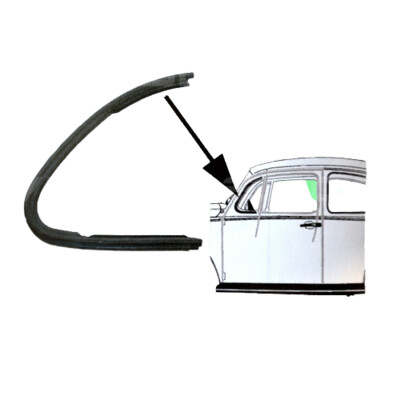 Vent Window Seal, Left, T1 Beetle 1968 on Vent Window Seal, Left, T1 Beetle 1968 on