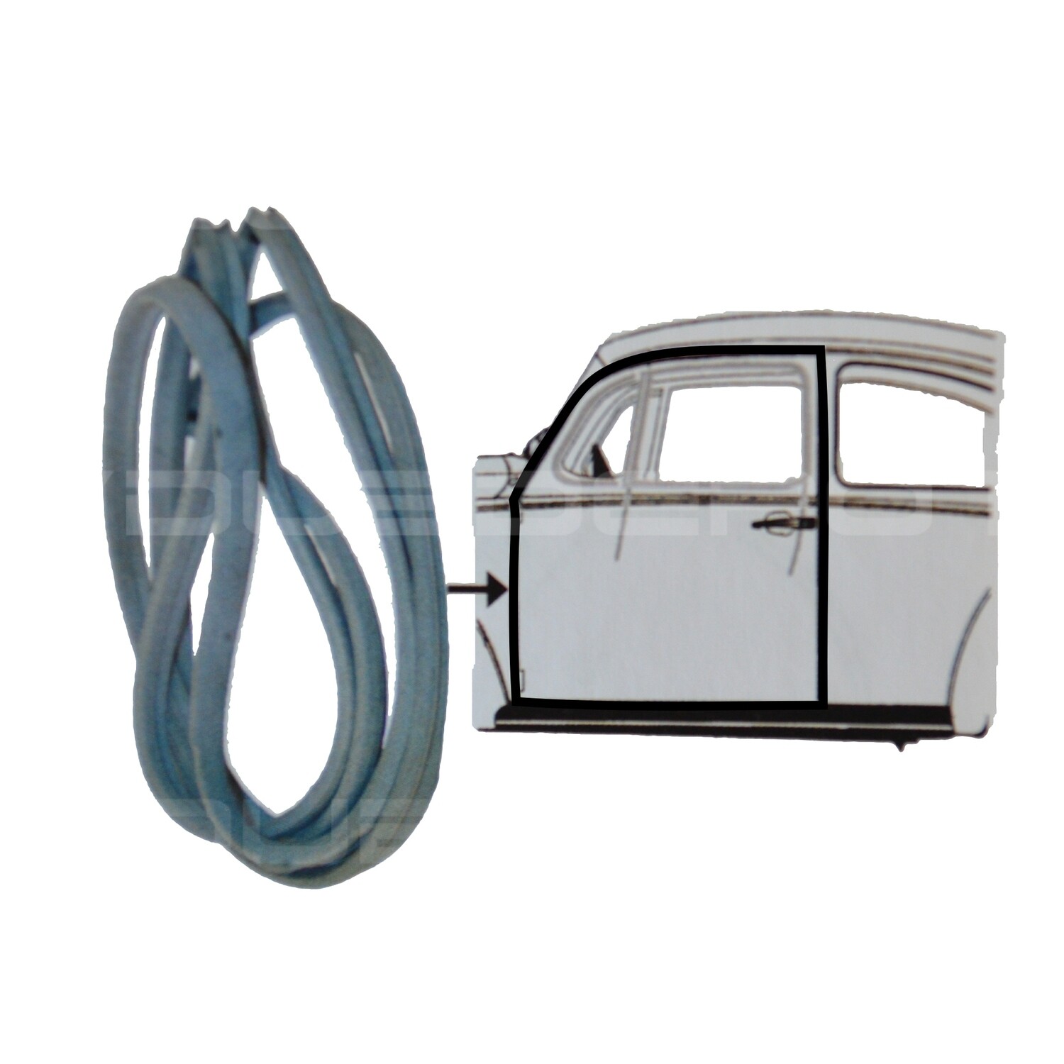 Door Seal, Left, T1 Beetle to 1967 , German