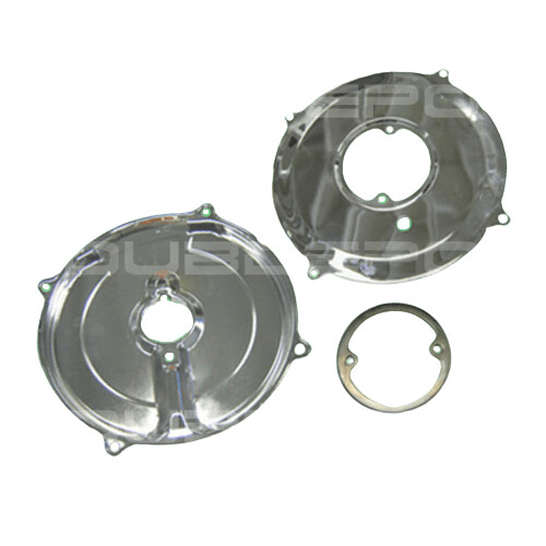 Tinware, 3 Piece Backing Plate Kit for Alternator/Generator, Chrome Tinware, 3 Piece Backing Plate Kit for Alternator/Generator, Chrome