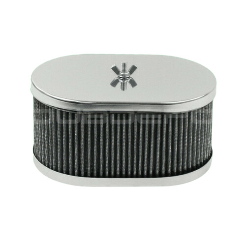 Air Cleaner, Oval, Chrome, 40-48 IDF/DRLA/HPMX Carburettor Air Cleaner, Oval, Chrome, 40-48 IDF/DRLA/HPMX Carburettor