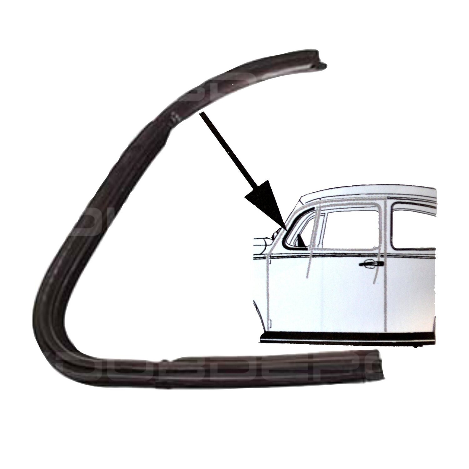 Vent Window Seal, Left, T1 Beetle to 1967 Vent Window Seal, Left, T1 Beetle to 1967