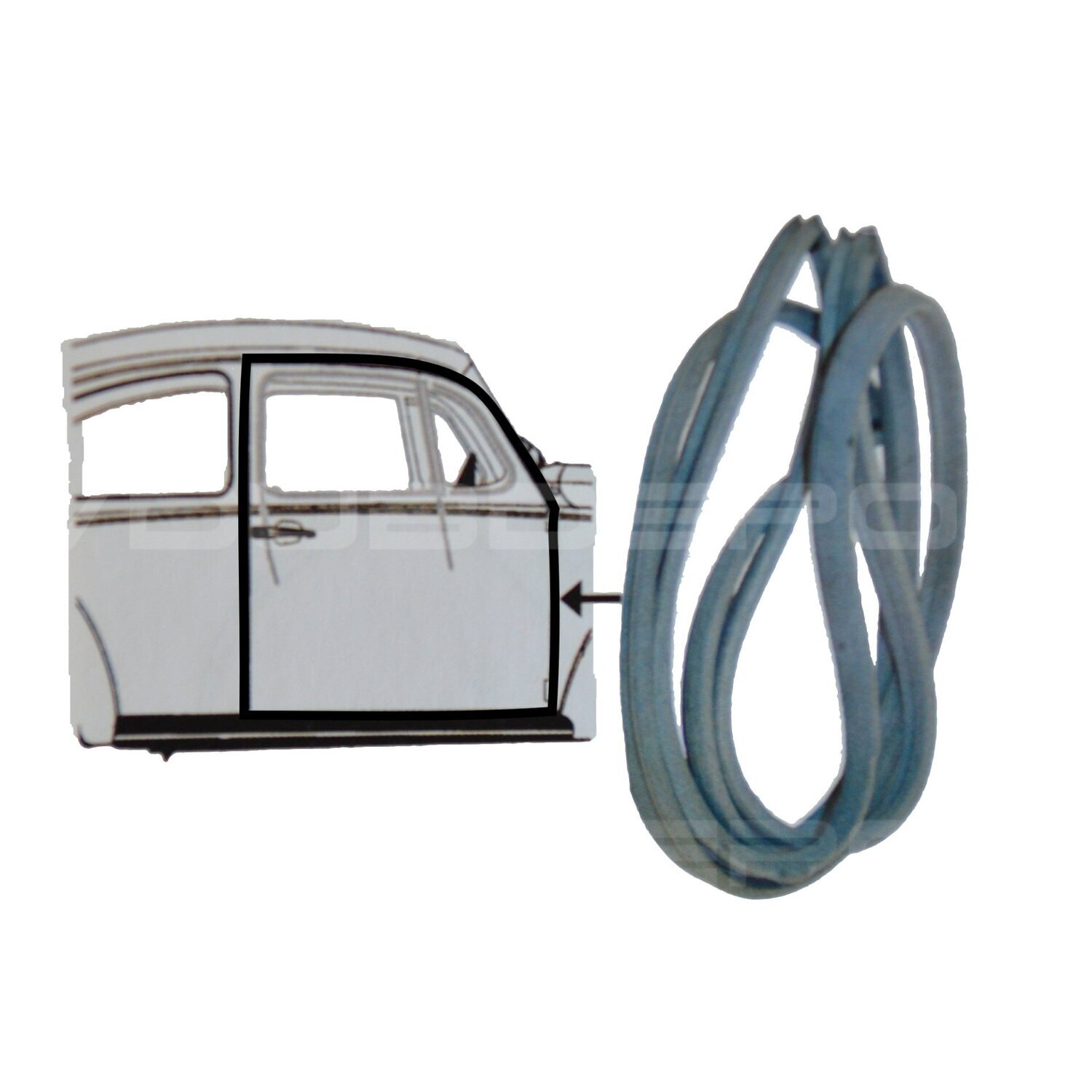 Door Seal, Right, T1 Beetle to 1967 Door Seal, Right, T1 Beetle to 1967