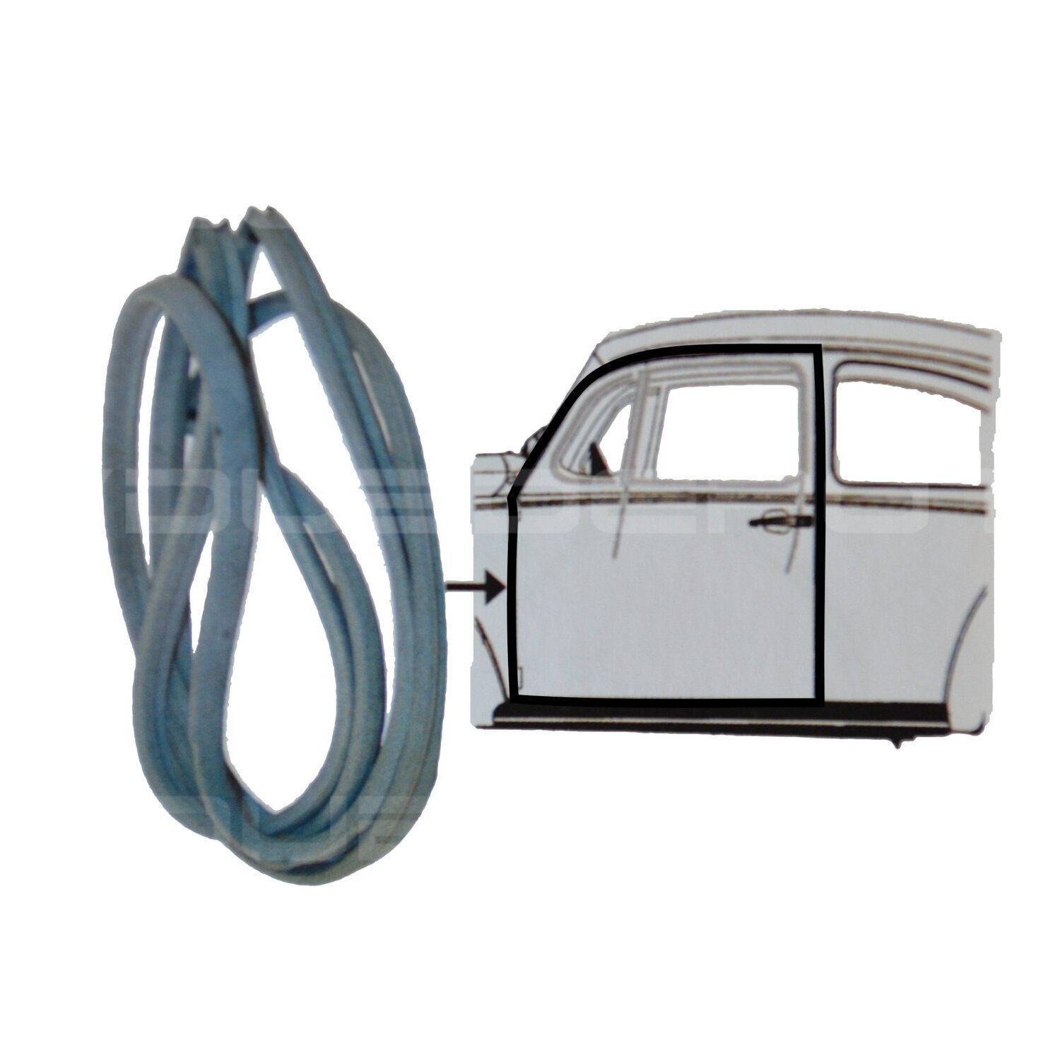 Door Seal, Left, T1 Beetle to 1967 Door Seal, Left, T1 Beetle to 1967