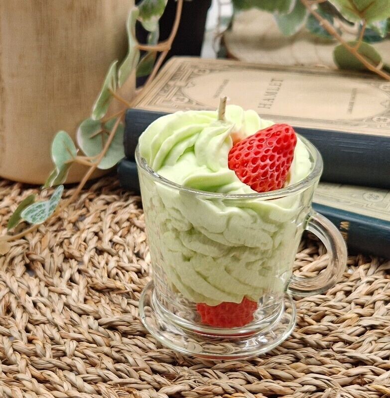 Bougie mug fraise menthe