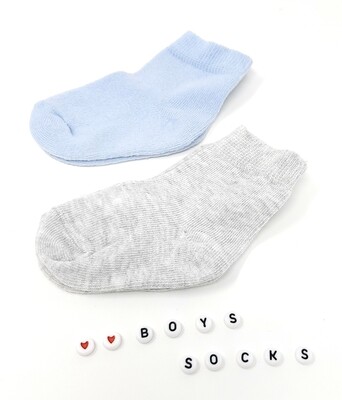0 Boys' socks - Grey & Baby Blue