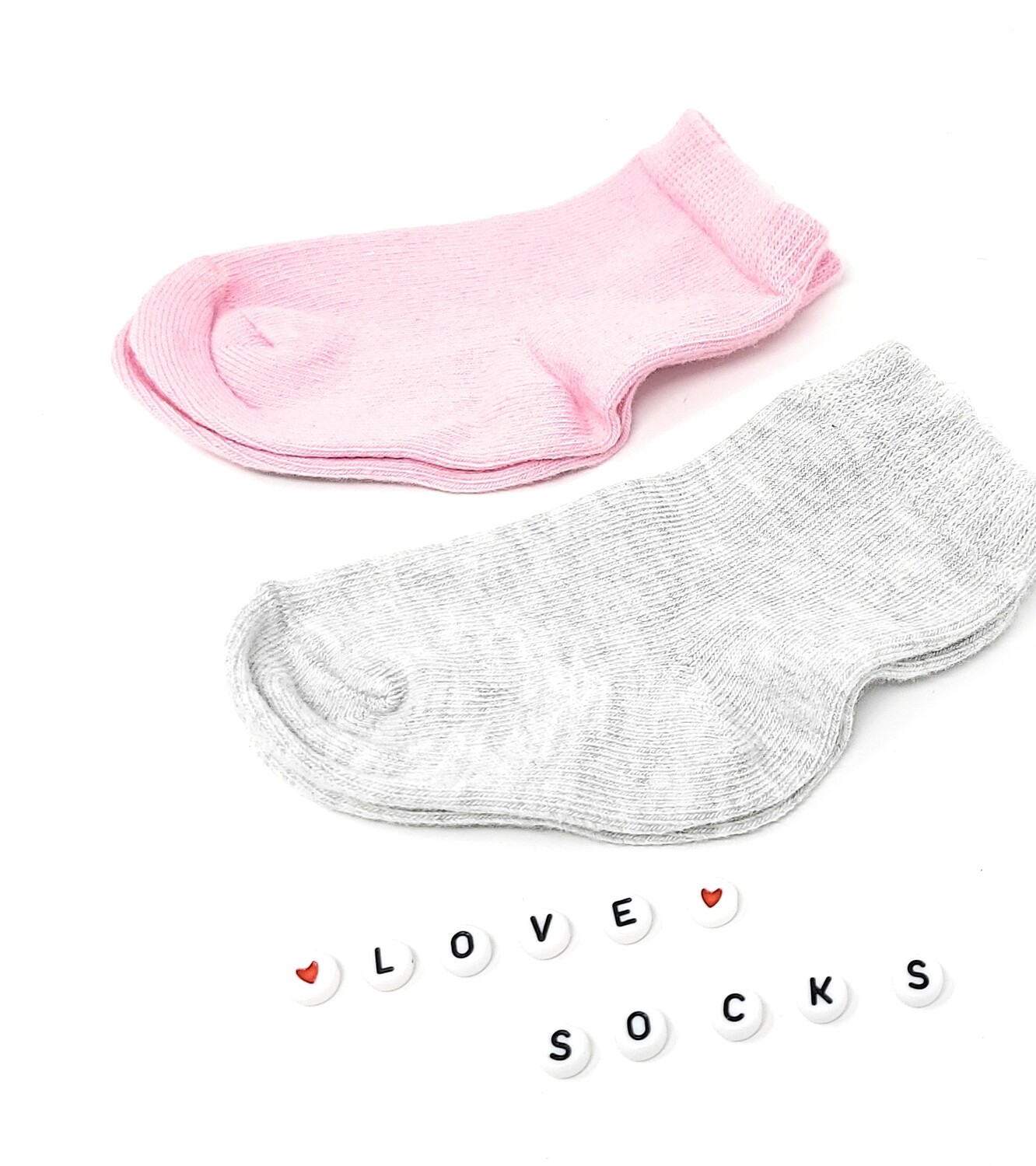 0 Girls' socks - Grey & Pink