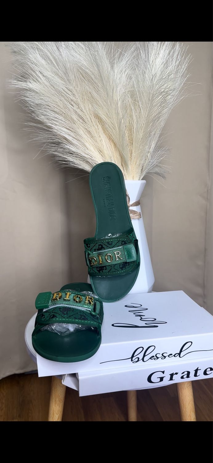 Dior Inspired Sandals (Green )