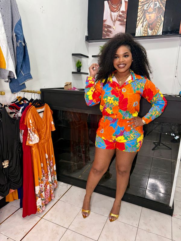 Floral Sora shorts set