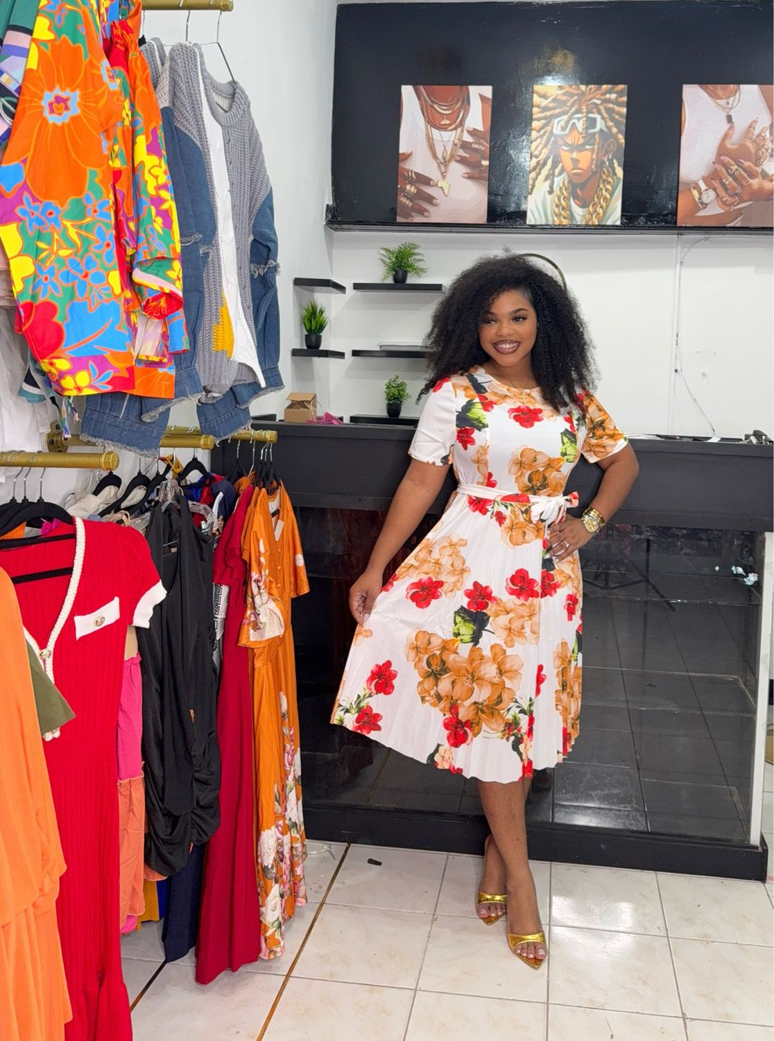 Flower Child Dress (pastel Orange )