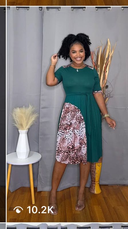 Cheetah And Lady Dress (green)