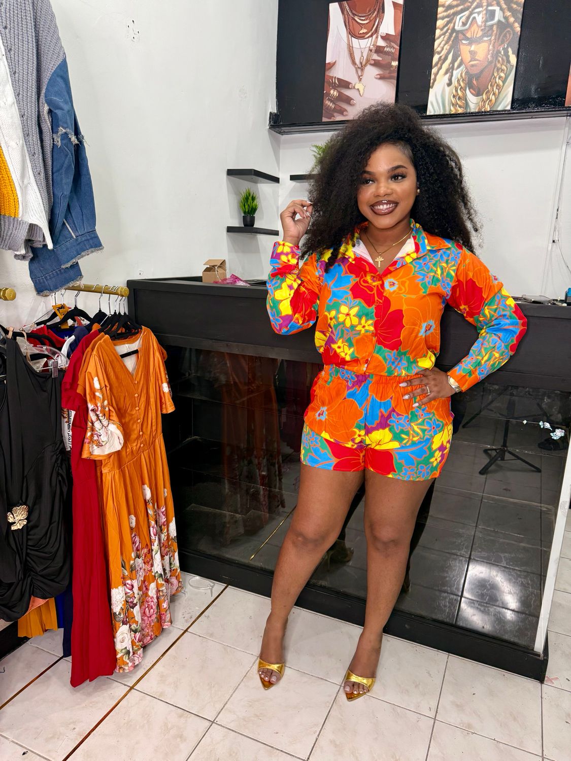 Floral Sora shorts set