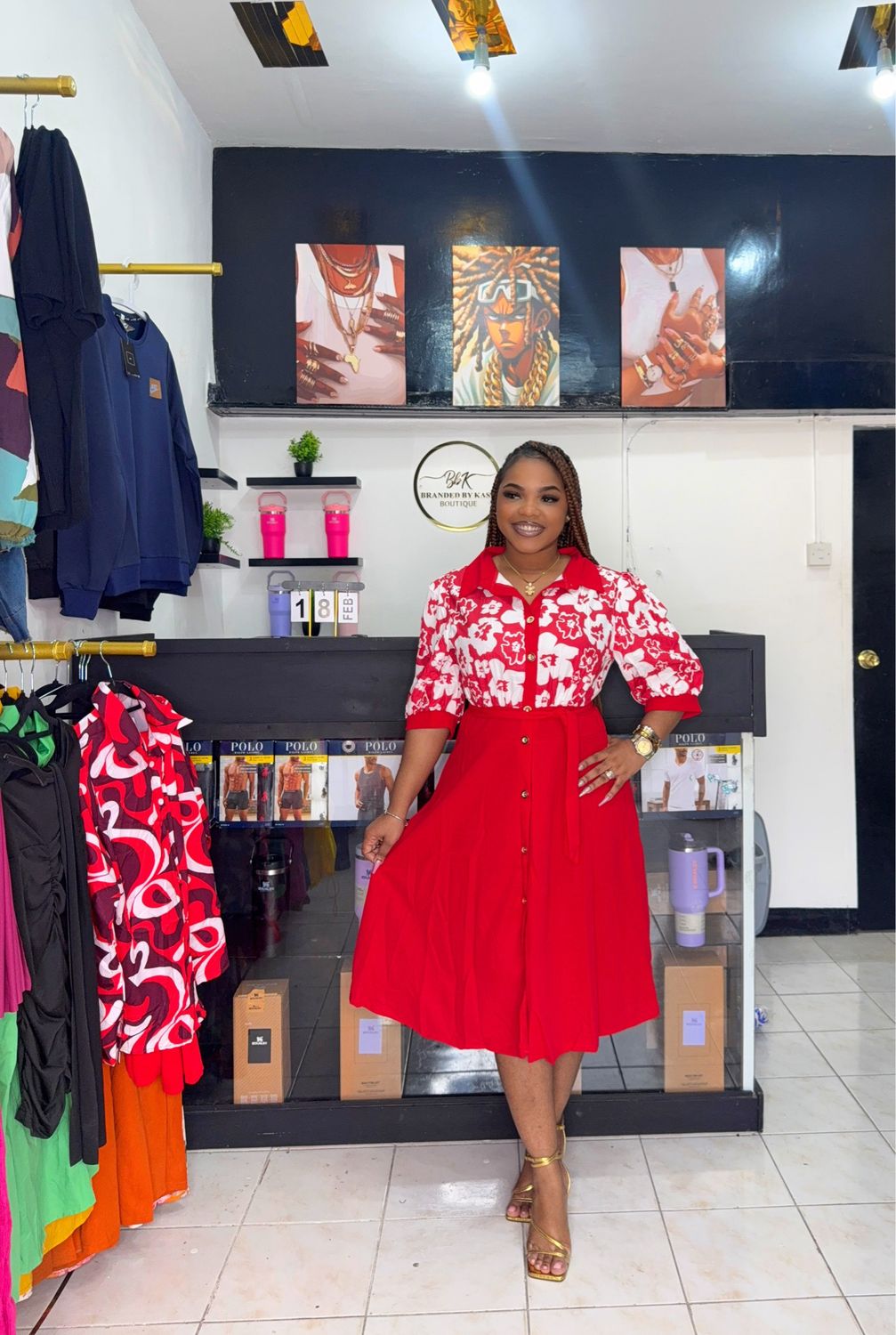 Flower Top Dress (red)