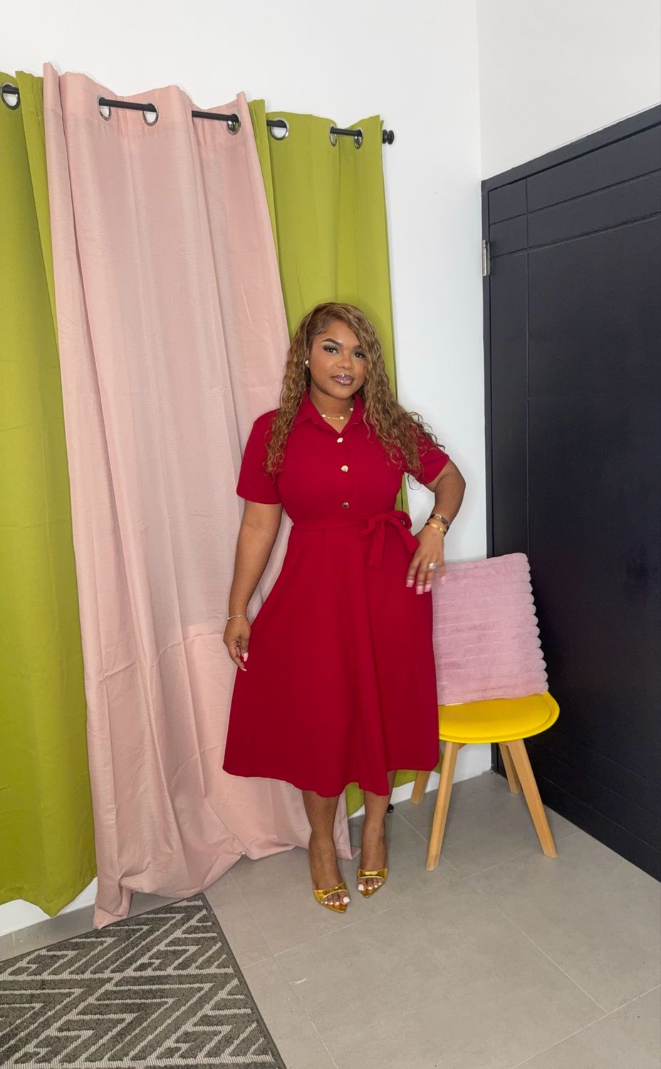 Plane Jane Button Dress (3xl Only)